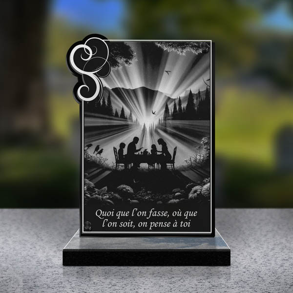 plaque funéraire rectangle famille