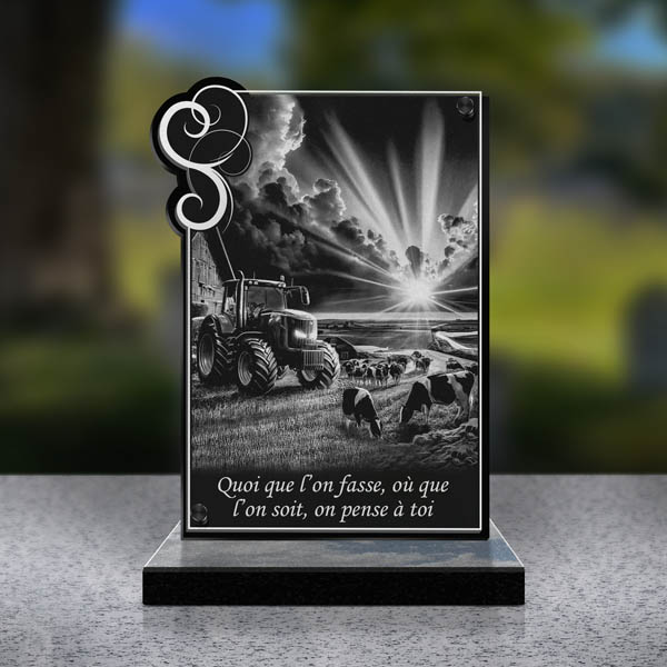 plaque funéraire rectangle ferme