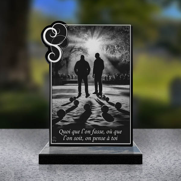 plaque funéraire petanque